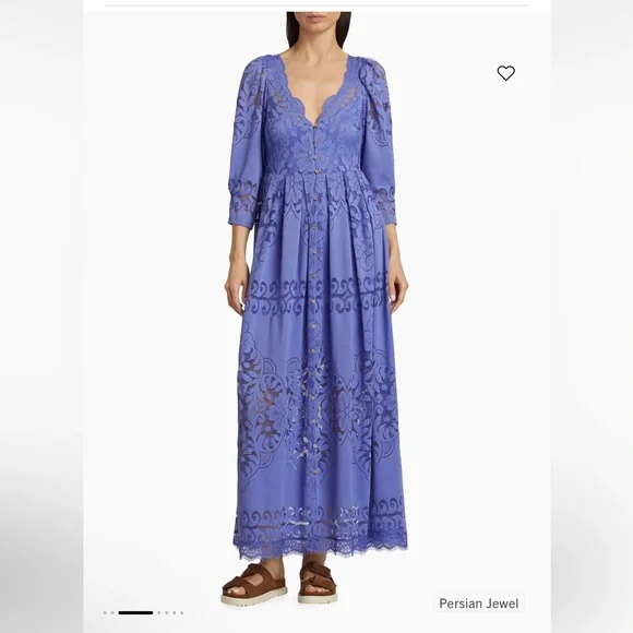 NWT Free people shadow dance midi dress in Persian jewel size m - Picture 3 of 12